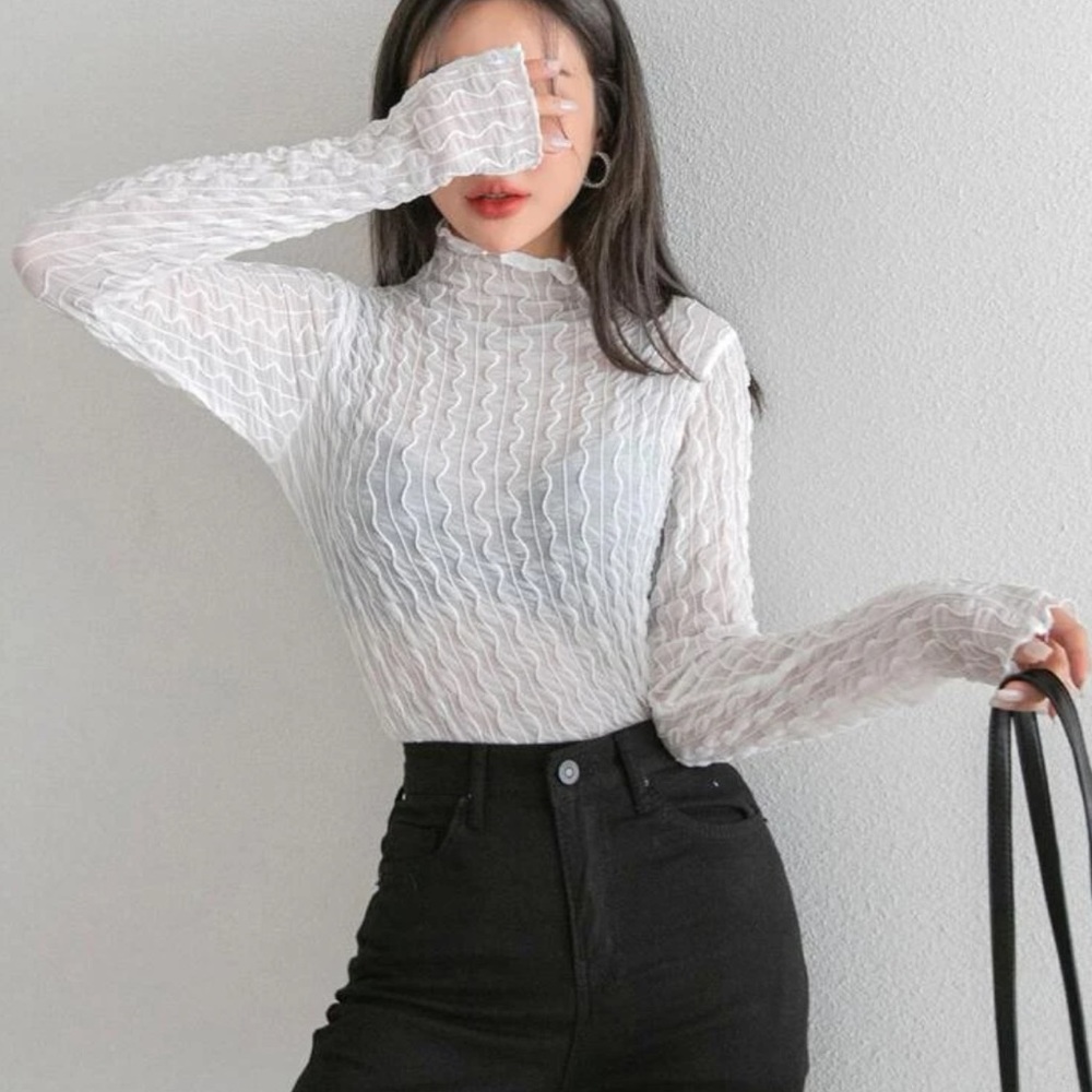 Sheer Stitch Detail Tee